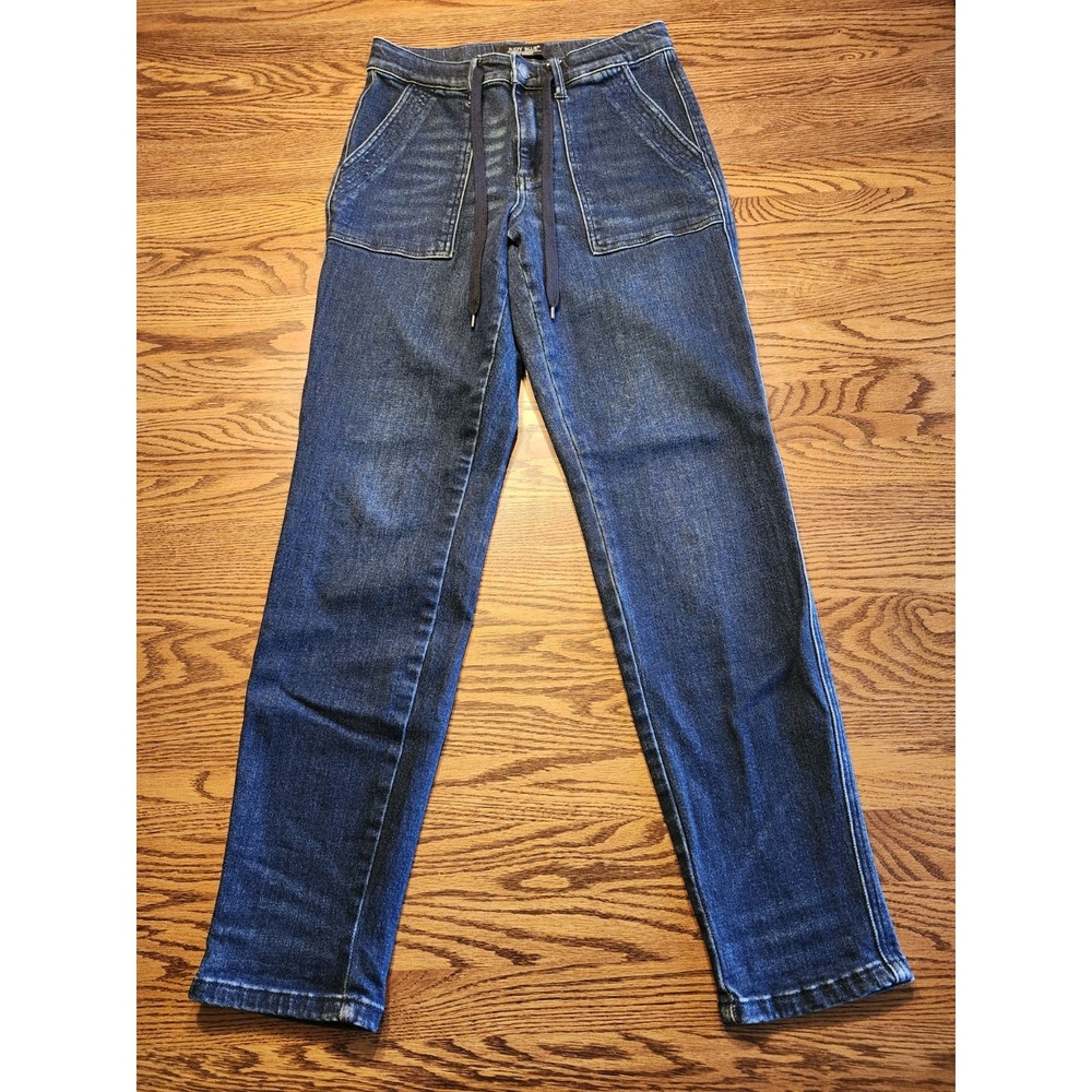 Judy Blue High Waist Dark Wash Denim Cuffed Jogger Jeans Size 3/26 Stretch EUC!